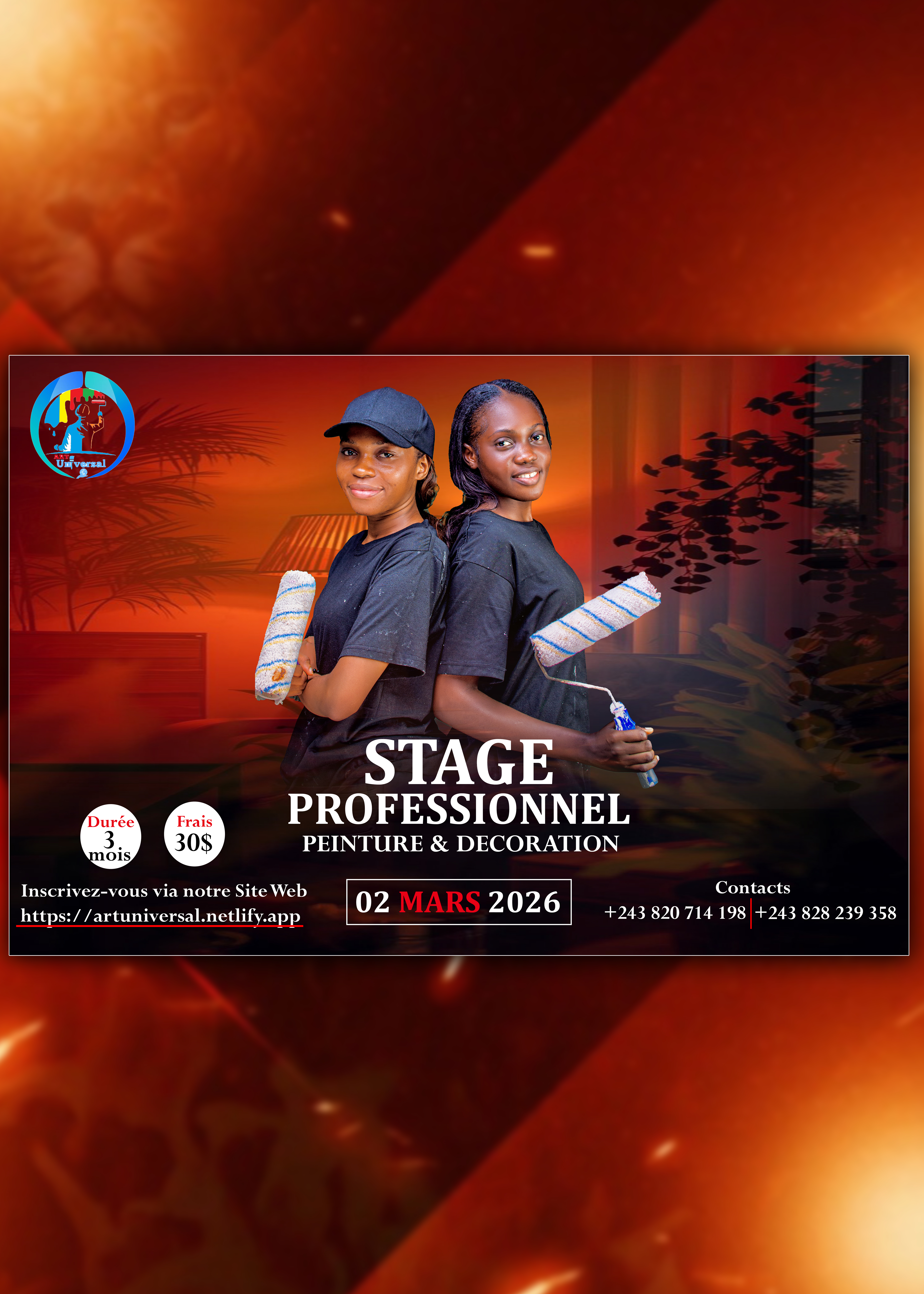 Affiche de formation en peinture décorative