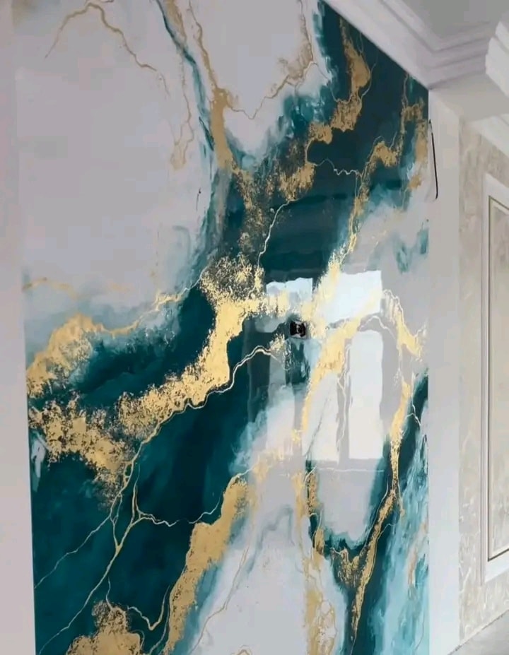 Effet marbré dans une salle de bain